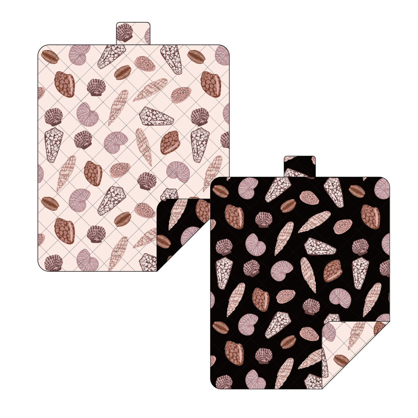 SEASHELLS REVERSIBLE PICNIC/ BEACH BLANKET