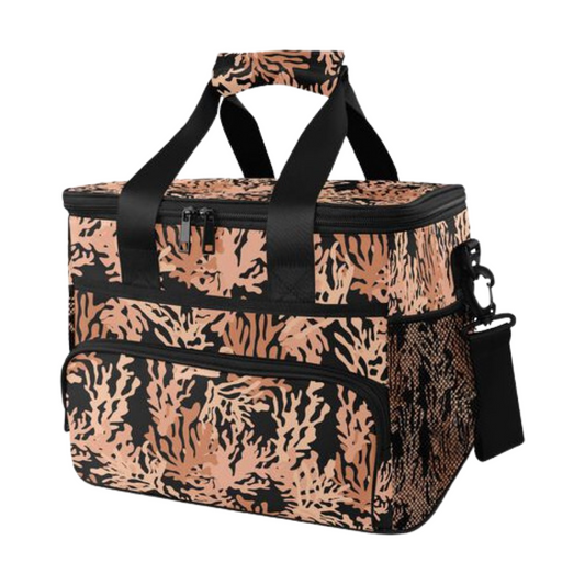 BLACK CAMO CORAL COOLER BAG