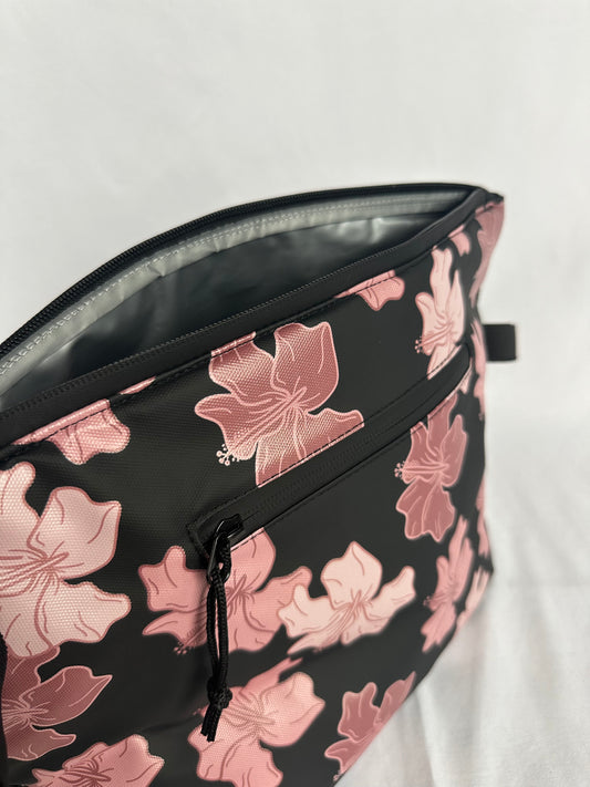 MAUVE HIBISCUS TRAVEL COOLER BAG