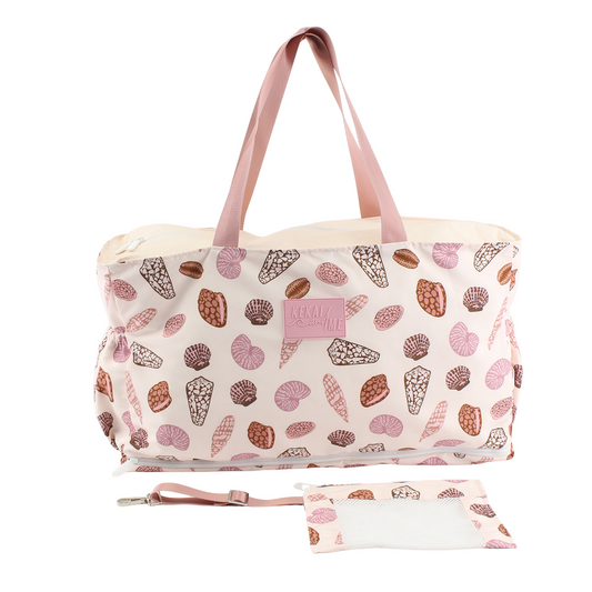 SEASHELLS SAND FREE TOTE BAG W/ POUCH