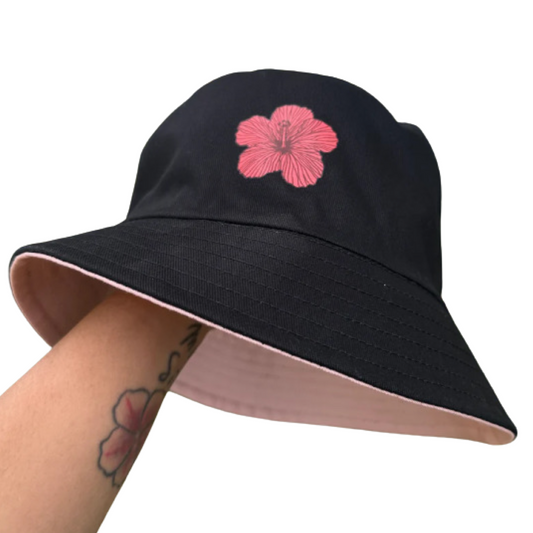 HIBISCUS REVERSIBLE BUCKET HAT — ADULT